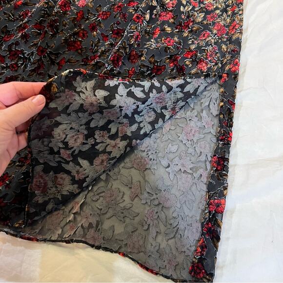 W by Worth Rose Velvet Off the shoulder Midi Dress sz 2 - Picture 10 of 12